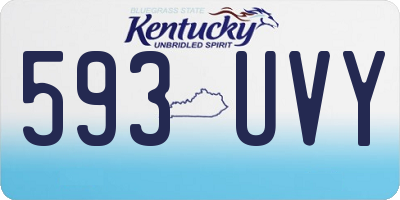 KY license plate 593UVY