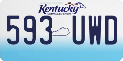 KY license plate 593UWD