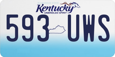KY license plate 593UWS