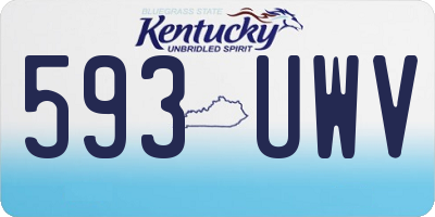 KY license plate 593UWV