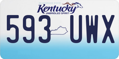 KY license plate 593UWX