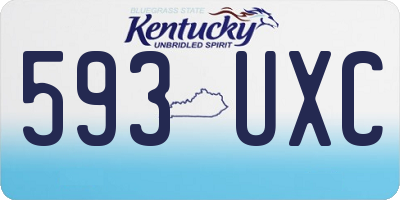 KY license plate 593UXC