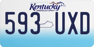 KY license plate 593UXD