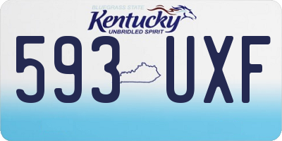 KY license plate 593UXF