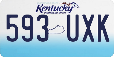 KY license plate 593UXK