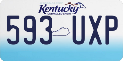 KY license plate 593UXP