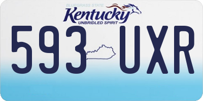 KY license plate 593UXR