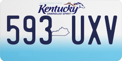 KY license plate 593UXV