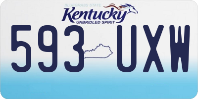 KY license plate 593UXW