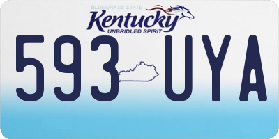 KY license plate 593UYA