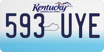 KY license plate 593UYE
