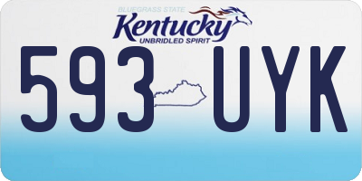 KY license plate 593UYK