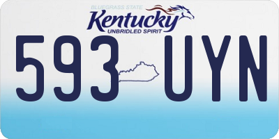 KY license plate 593UYN