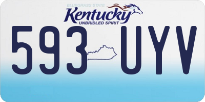 KY license plate 593UYV