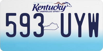 KY license plate 593UYW