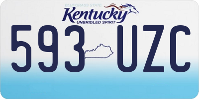 KY license plate 593UZC