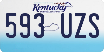 KY license plate 593UZS