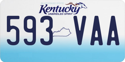 KY license plate 593VAA