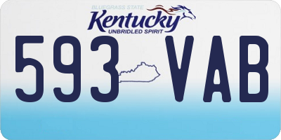 KY license plate 593VAB