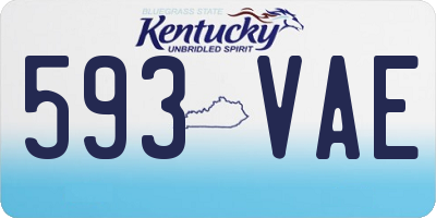 KY license plate 593VAE