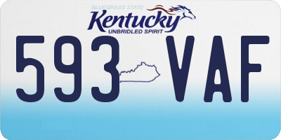 KY license plate 593VAF
