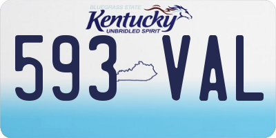 KY license plate 593VAL