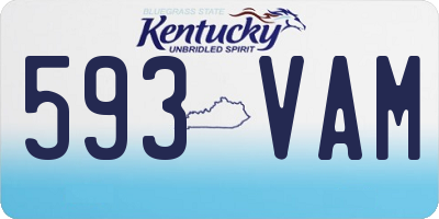 KY license plate 593VAM