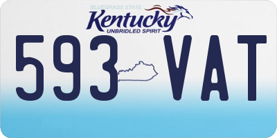 KY license plate 593VAT