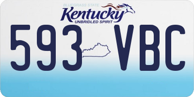 KY license plate 593VBC