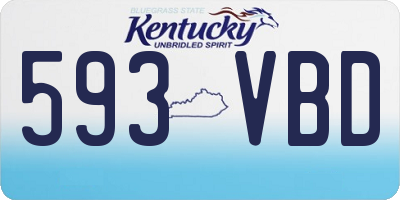 KY license plate 593VBD