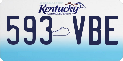 KY license plate 593VBE