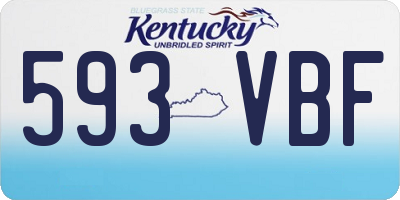 KY license plate 593VBF