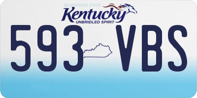 KY license plate 593VBS