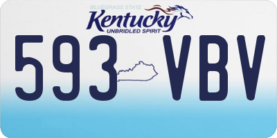 KY license plate 593VBV