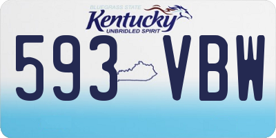 KY license plate 593VBW