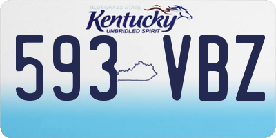 KY license plate 593VBZ