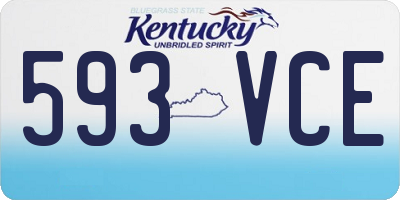KY license plate 593VCE