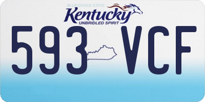 KY license plate 593VCF