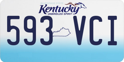 KY license plate 593VCI