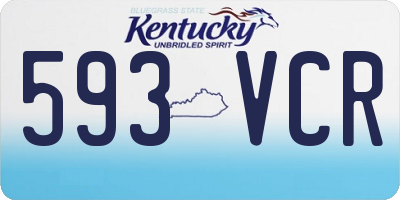KY license plate 593VCR