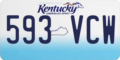 KY license plate 593VCW