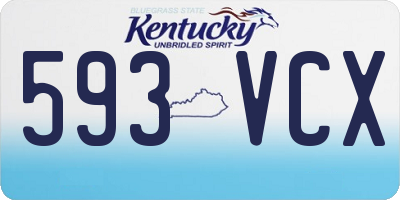 KY license plate 593VCX