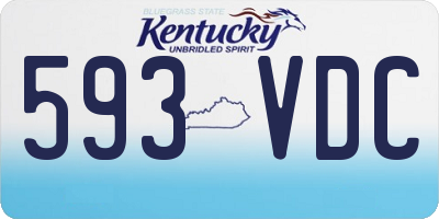 KY license plate 593VDC