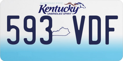 KY license plate 593VDF