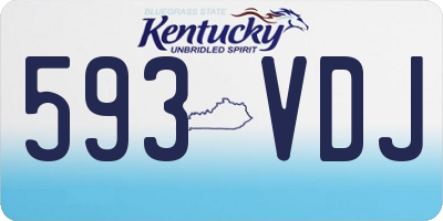 KY license plate 593VDJ