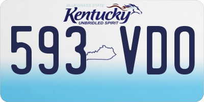 KY license plate 593VDO