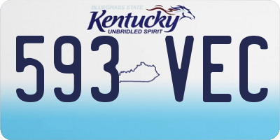 KY license plate 593VEC
