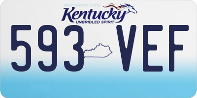 KY license plate 593VEF