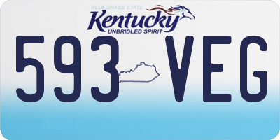KY license plate 593VEG