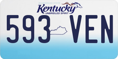 KY license plate 593VEN
